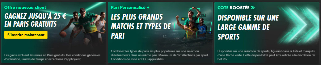 les plus grands matchs et types de pari BET365 FRANCE