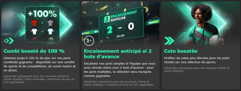 Bonus et promotions de BET365 FRANCE
